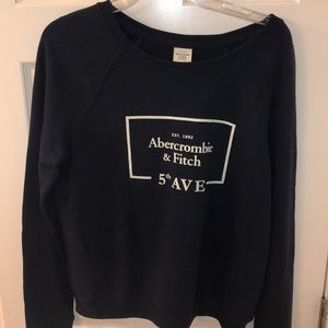 large abercrombie and fitch navy crewneck